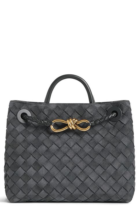 Small Andiamo Intrecciato Suede Shoulder Bag