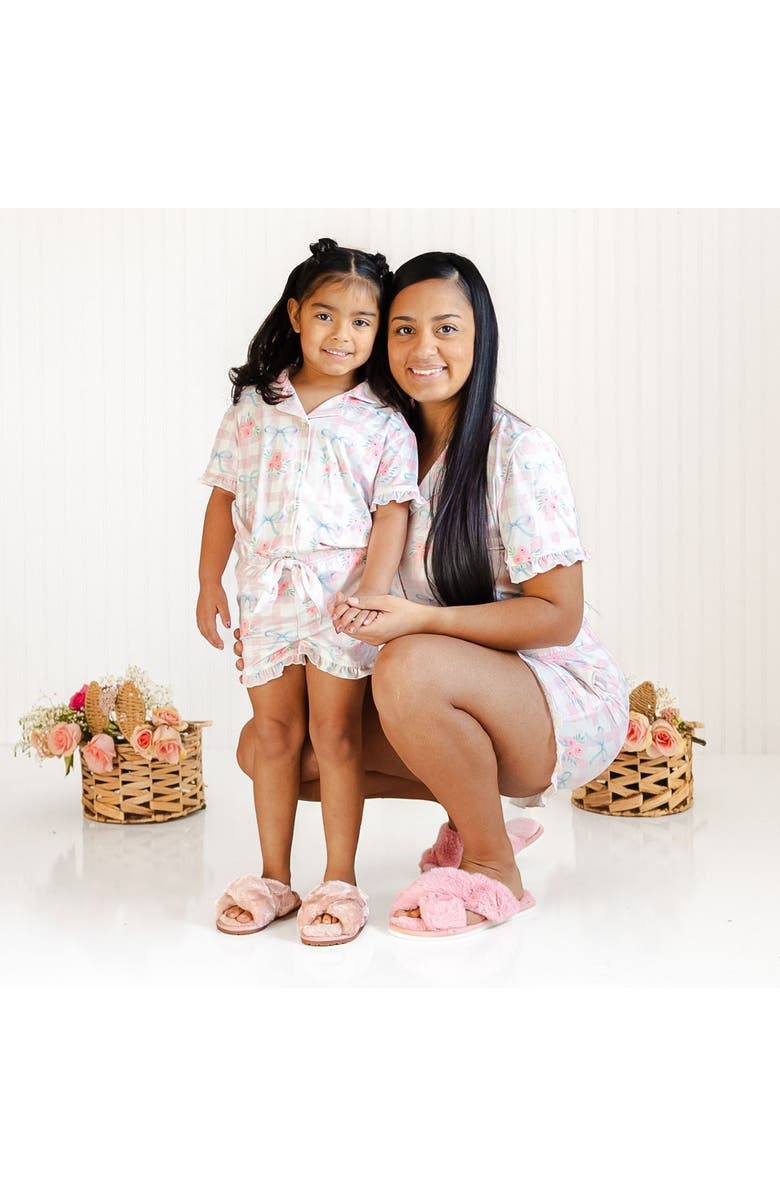 Sweet Wink Gingham Trellis Women's Lounge Set, Alternate, color, Soft Pink