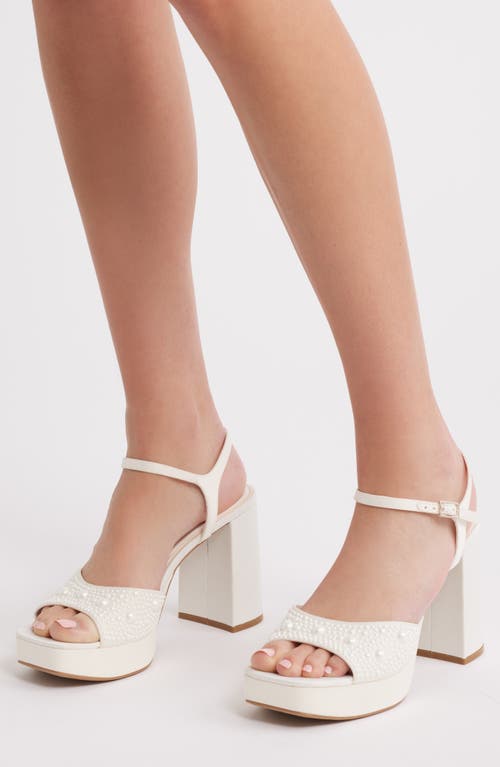 Open Edit Whitney Block Heel Sandal In White Pearl