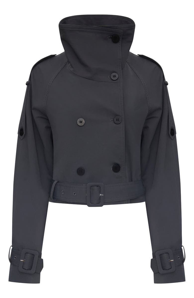 LIONESS Blanc Crop Trench Coat, Alternate, color, Slate