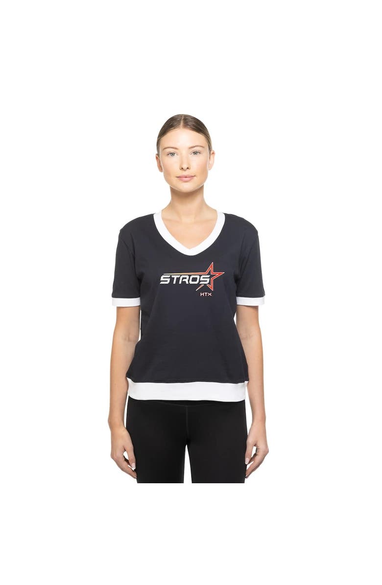 New Era Women's New Era  Navy Houston Astros 2025 City Connect Rhinestone V-Neck T-Shirt, Alternate, color, 