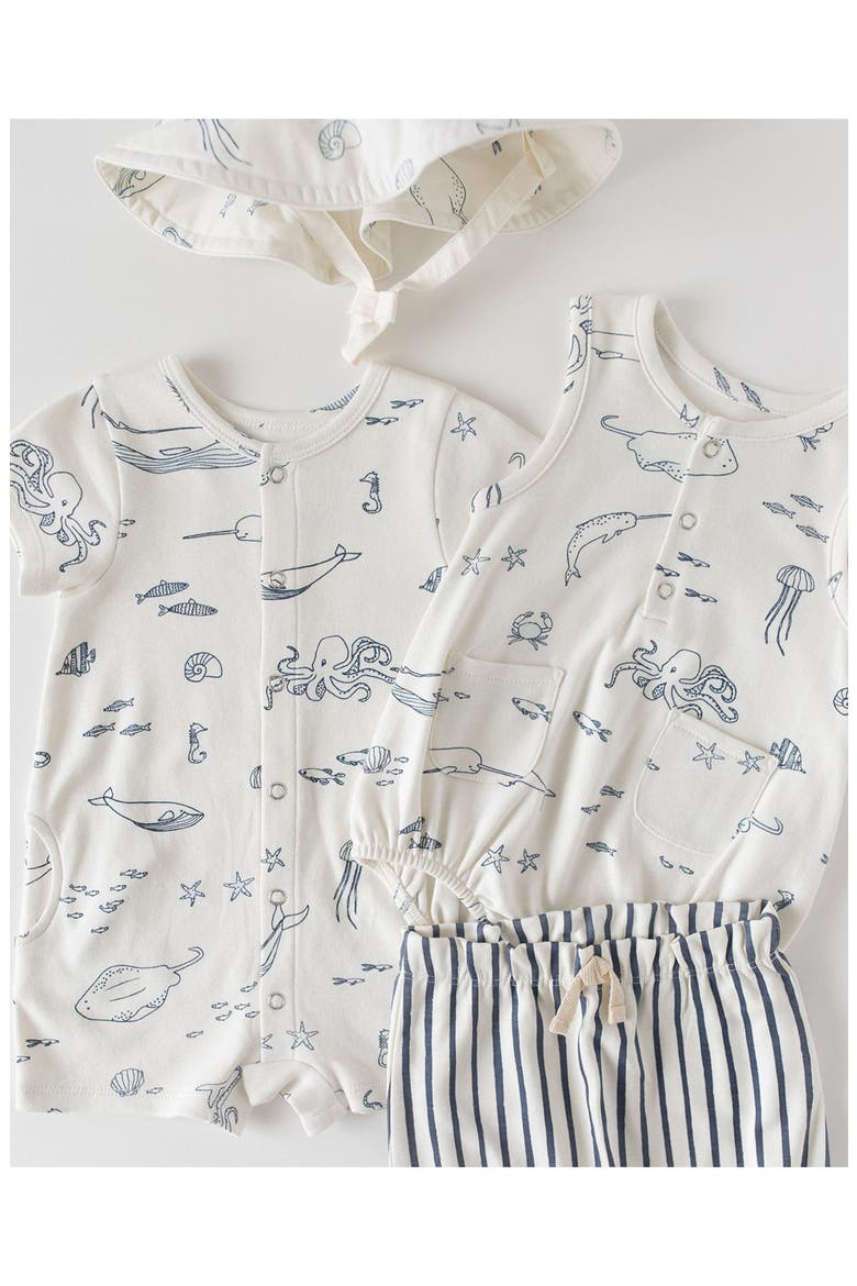 Life Aquatic Rolled Cuff Short Romper, Alternate, color, NAVY