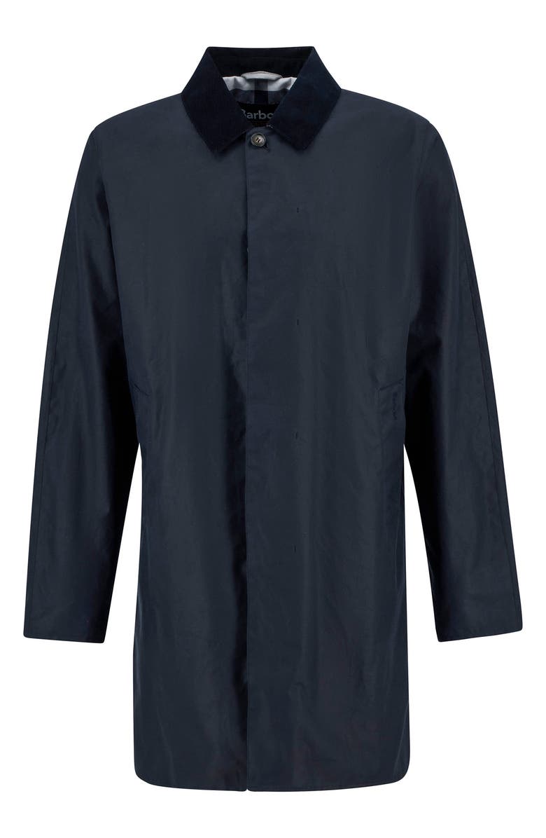 Barbour Lorden Waxed Mac Jacket, Alternate, color, Navy