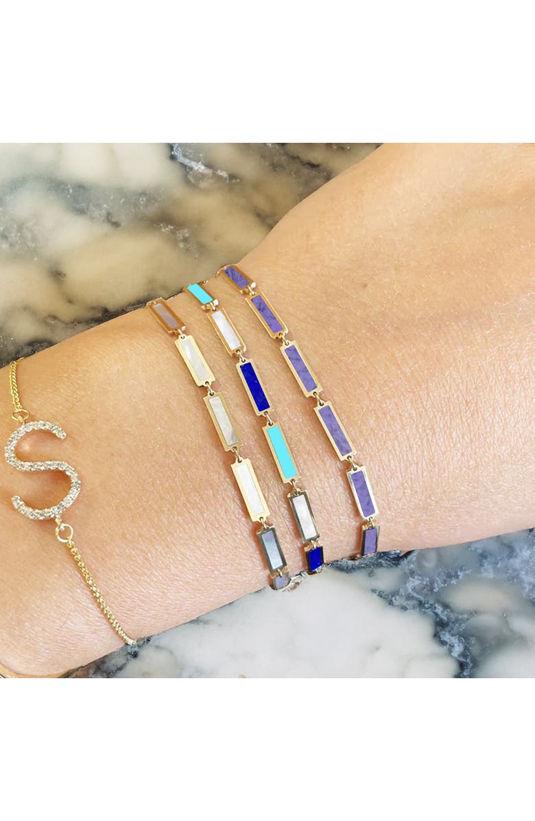 The Lovery Fine Jewelry Blue Mixed Bar Bracelet, Alternate, color, Blue