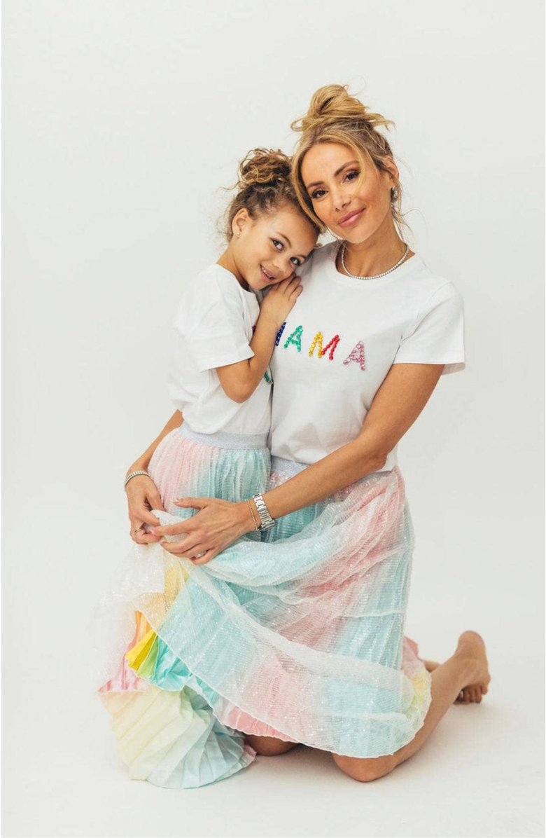 Lola + The Boys Women's Gems MAMA T-shirts, Alternate, color, White