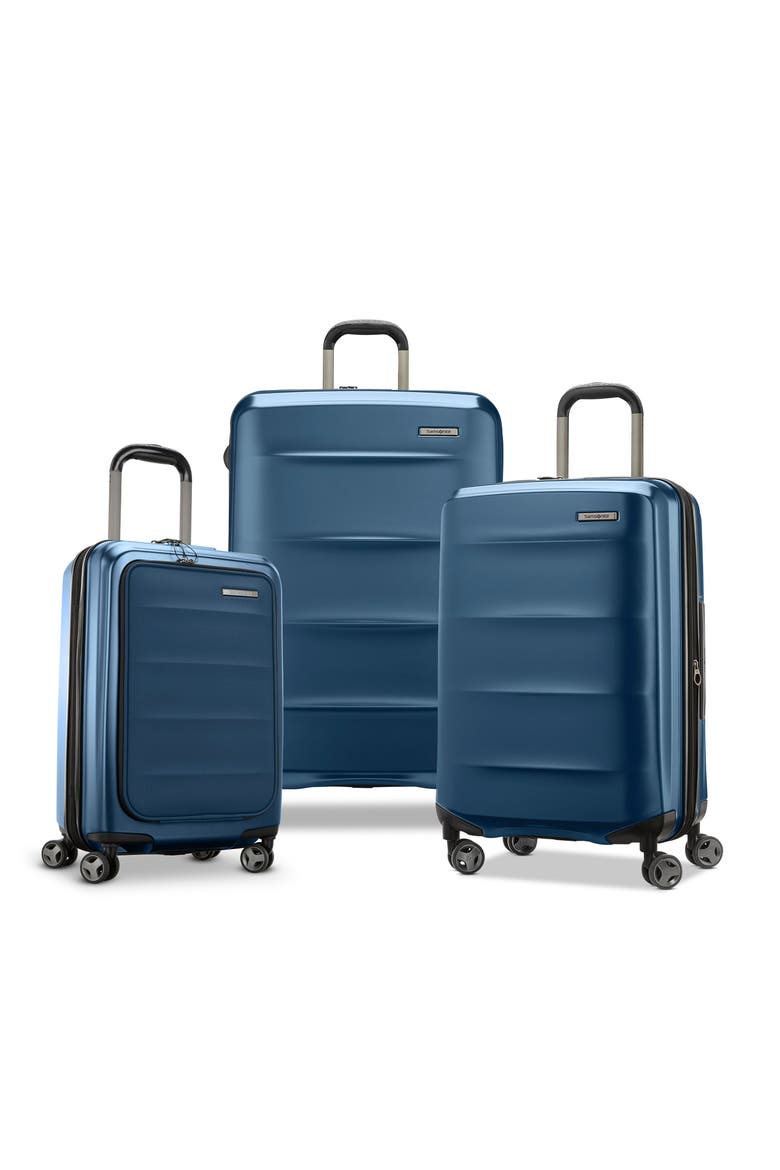 Octiv Hardside (Pro Front Pocket 20"/24"/28") 3 Piece Spinner Luggage Set, Main, color, Blue Denim