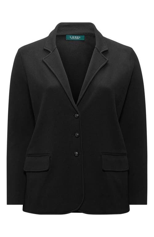 Ralph Lauren Lauren  Combed Cotton Blazer In Black