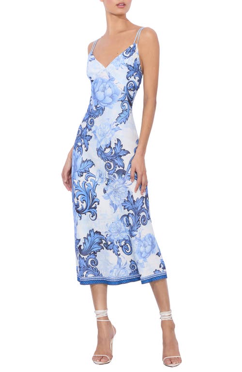 Alice And Olivia Kiro Slip Dress In Scroll Symphony