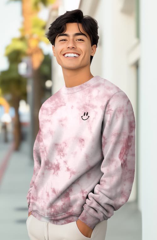 DALIX DALIX SMILE FACE TIE DYE CREWNECK SWEATSHIRT 