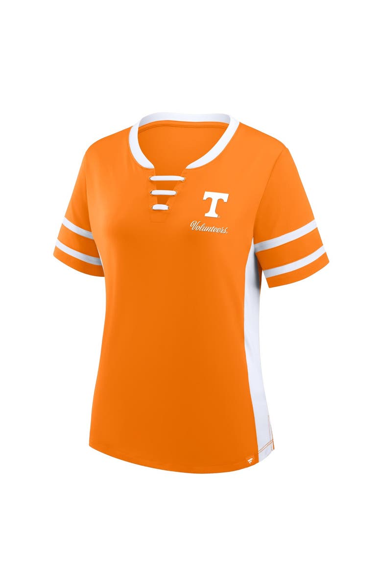 FANATICS Women's Fanatics Tennessee Orange/White Tennessee Volunteers Be Fearless Athena Lace-Up T-Shirt, Alternate, color, Tennessee Orange