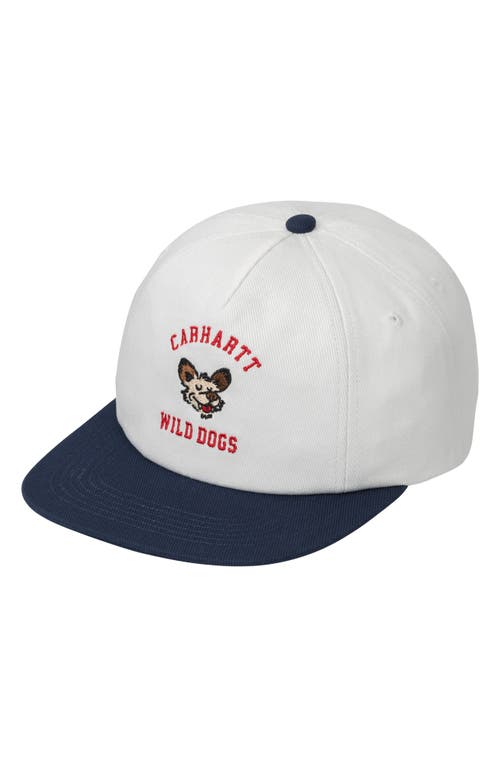 Carhartt Work In Progress Wild Dog Cotton Twill Adjustable Baseball Cap In White