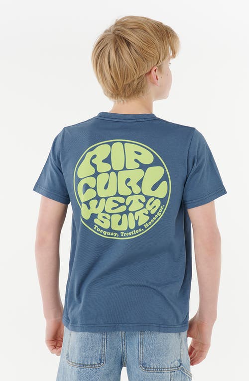 Rip Curl Kids' Wetsuit Icon Cotton Graphic T-shirt In Blue