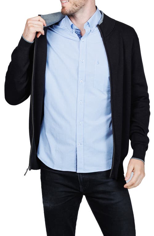 Tailorbyrd Fine Knit Full Zip Jacket In Black