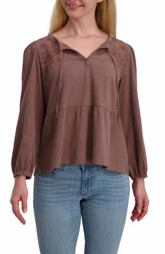 Long Sleeve Cotton Babydoll Top