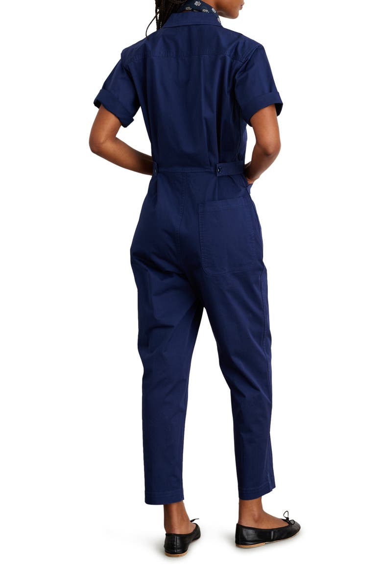 Romy Garment Dyed Cotton Boilersuit, Alternate, color, DARK NAVY