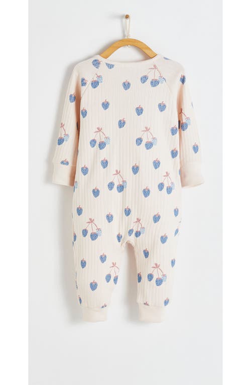 Babycottons Berrypop Zip Footless Pajama In Blue