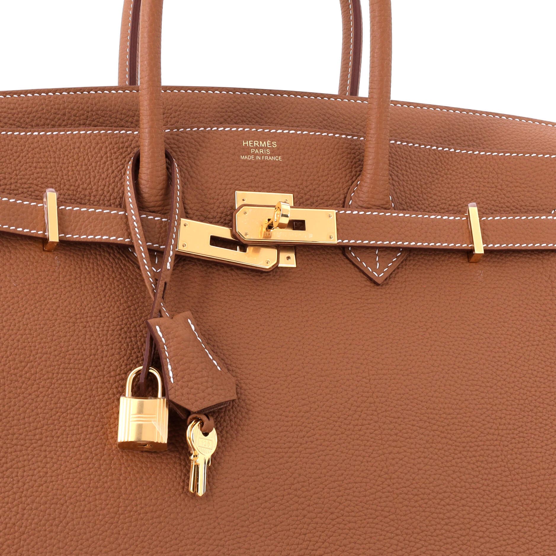 Pre-Owned Hermes Birkin Handbag Brown Togo with Gold Hardware 35, Alternate, color, Gold