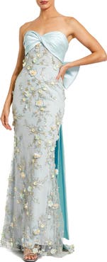 Mac Duggal Strapless Sweetheard Embellished Gown With Bow