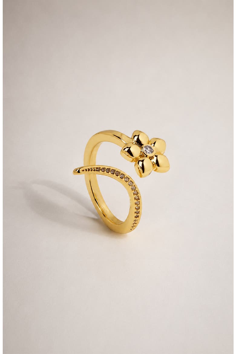 Meigu Crystal Open Ring In Gold & Crystals, Alternate, color, Gold