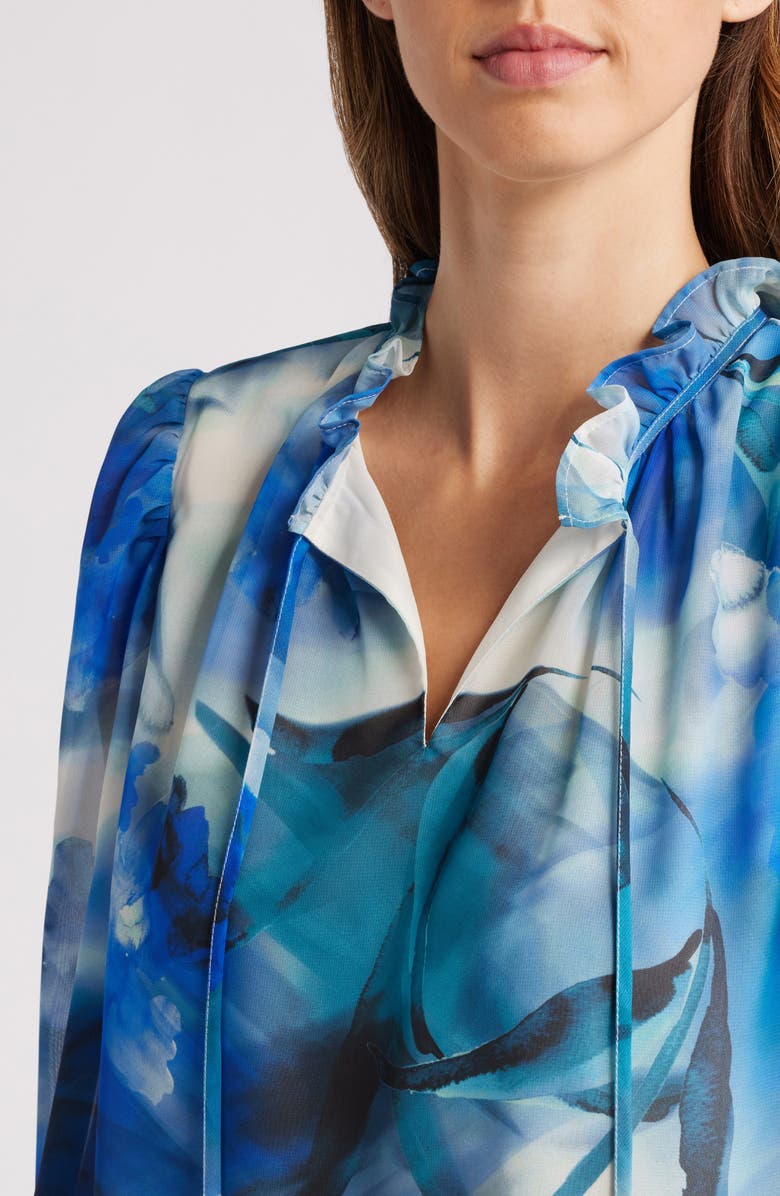 Anne Klein Tulla Abstract Floral Print Popover Top, Alternate, color,