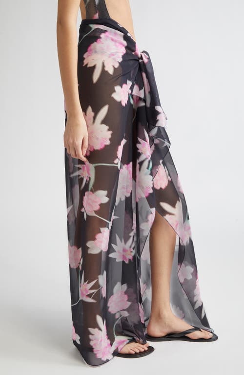 JULIE KEGELS JULIE KEGELS FLORAL PRINT SILK PAREO SKIRT