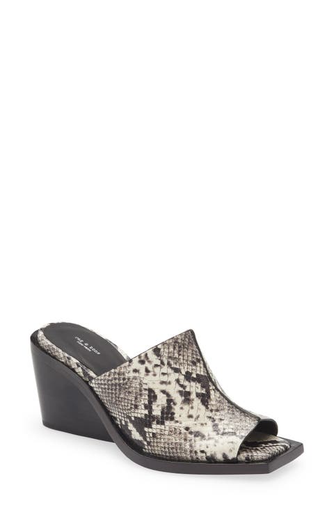 Santiago Snakeskin Embossed Wedge Sandal (Women)