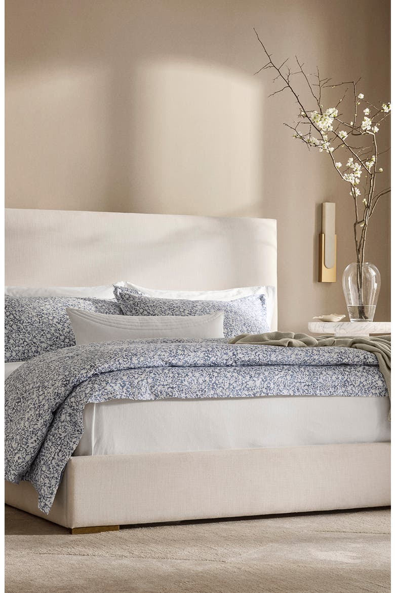 Signature Garden Print Hemmed Organic Cotton Duvet Cover & Shams Set, Alternate, color, BAY