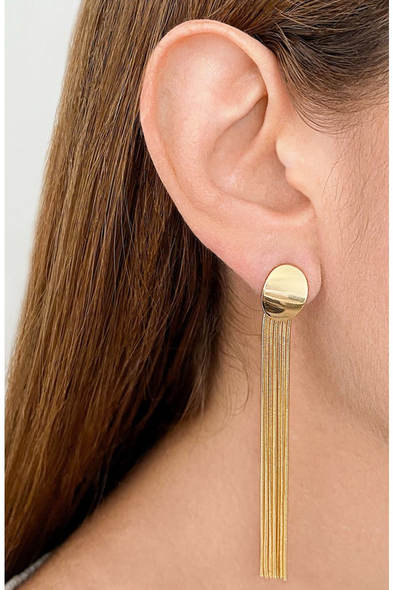 Oval Chain Drop Earrings, Alternate, color, YELLOW
