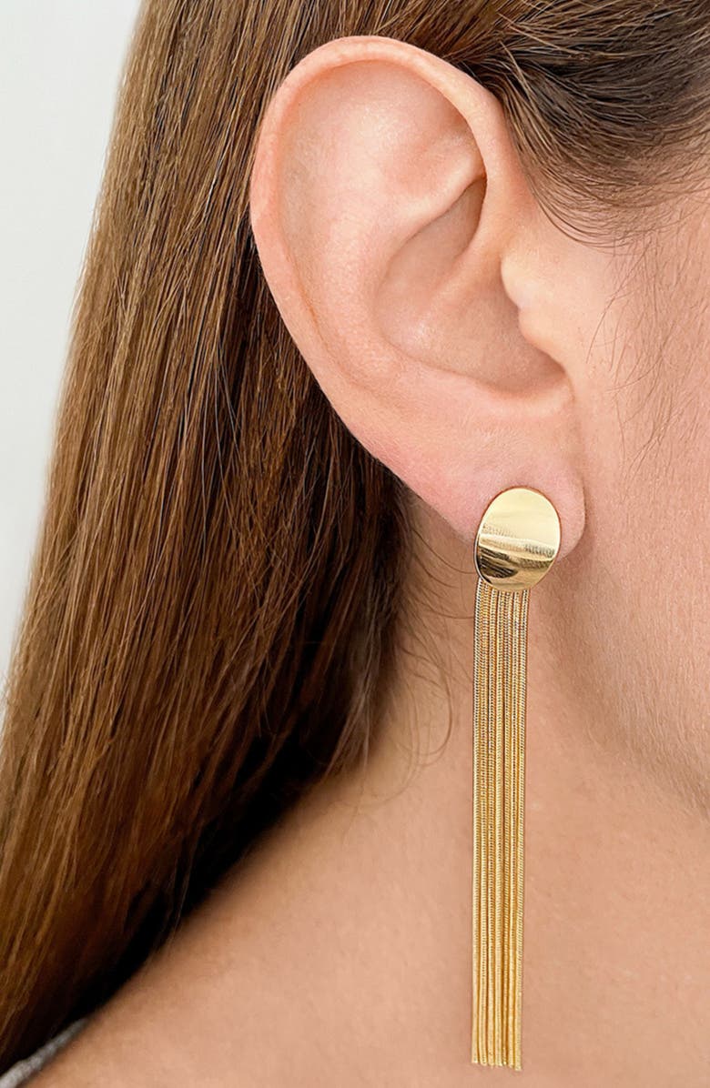 Adornia Oval Chain Drop Earrings, Alternate, color, Yellow