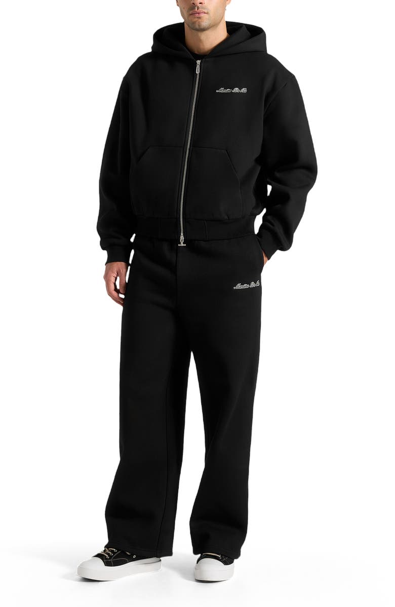 Manière De Voir Unisex Signature Wide Leg Sweatpants, Main, color, Black