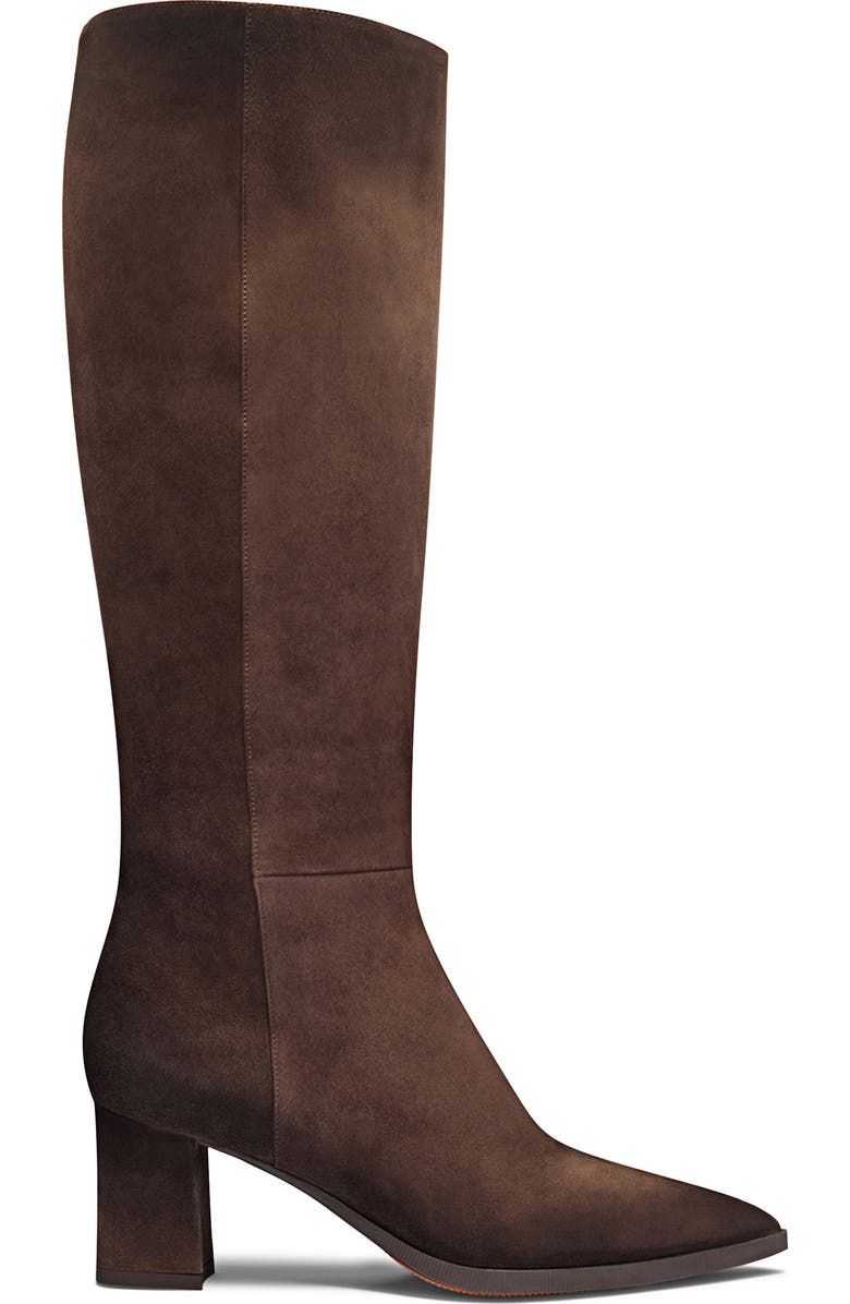 Santoni Women's Suede Mid-Heel Boot, Main, color,