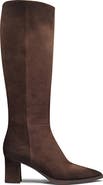 Santoni Women's Suede Mid-Heel Boot
