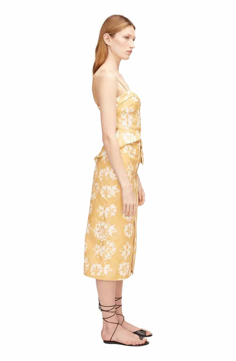 Rebecca Taylor Paper Fleur Cotton Canvas Midi Skirt, Alternate, color,