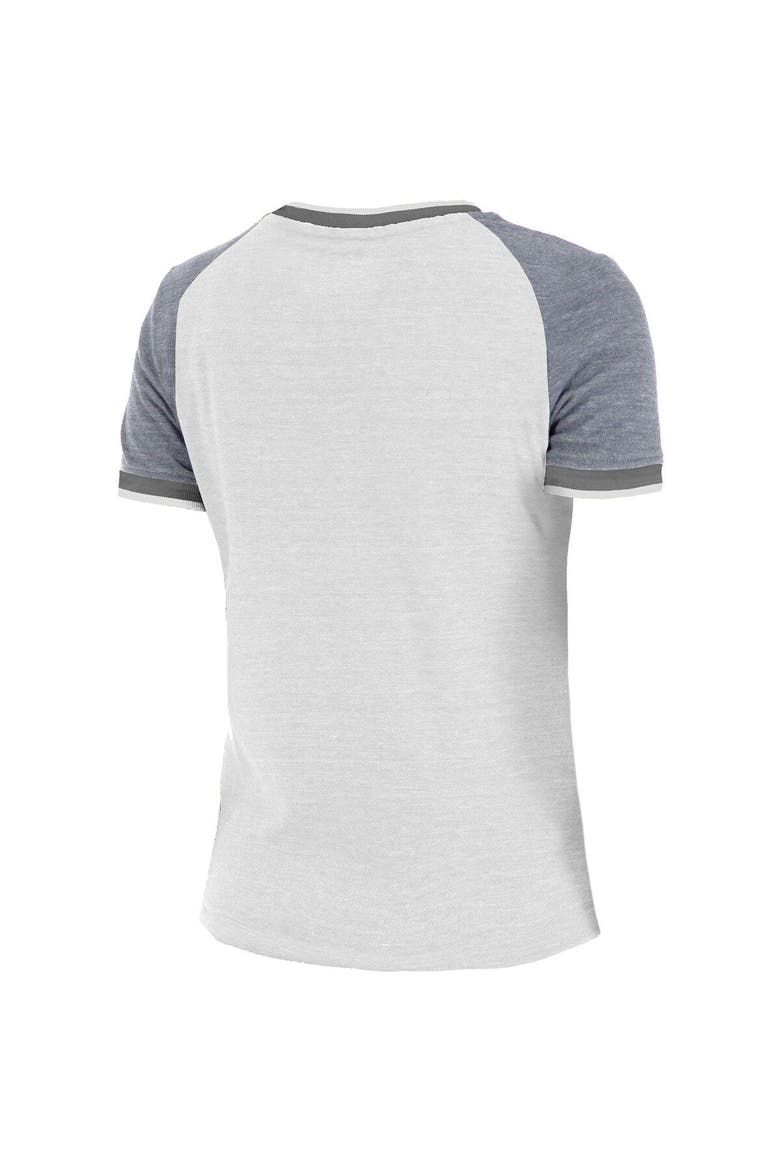 Women's New Era White/Gray Houston Texans Training Camp Raglan V-Neck T-Shirt, Alternate, color, White