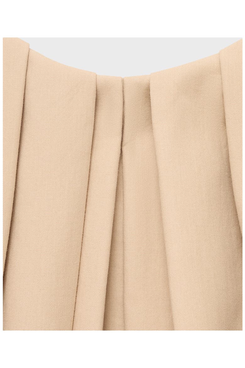 Strapless Pleat Front Dress, Alternate, color, MEDIUM BROWN