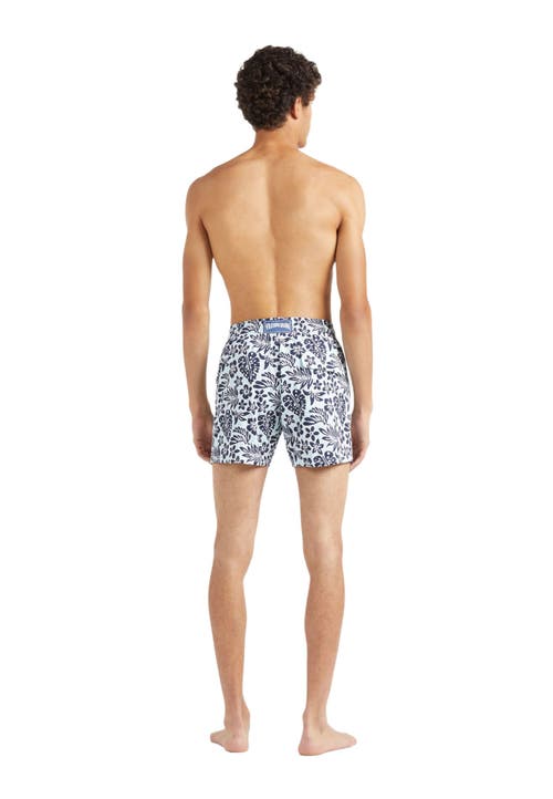 Vilebrequin Jungle Leaves Stretch Short Swim Shorts In Pacific