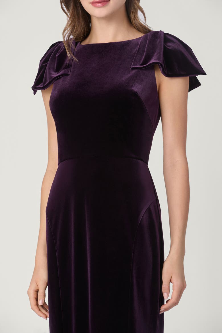 Stretch Velvet Brandis Dress, Alternate, color, Dark Plum