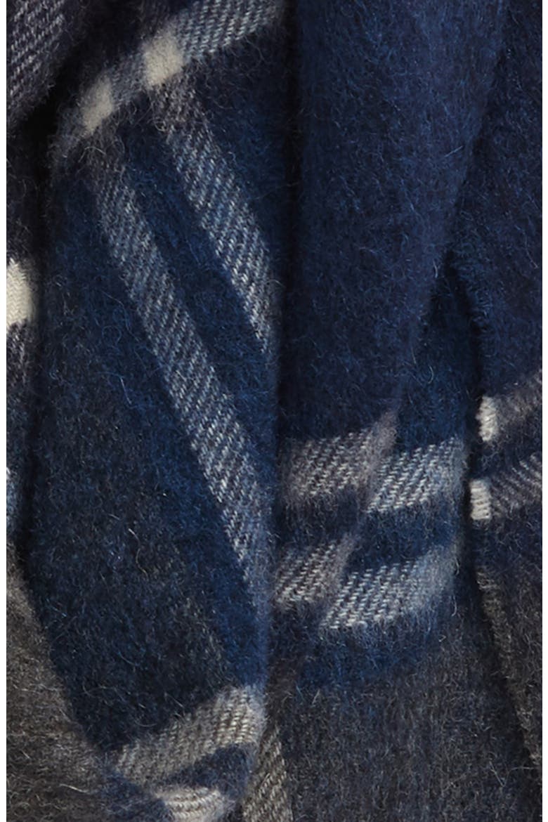 Kindar Plaid Wool & Cashmere Scarf, Alternate, color, NAVY/ GREY