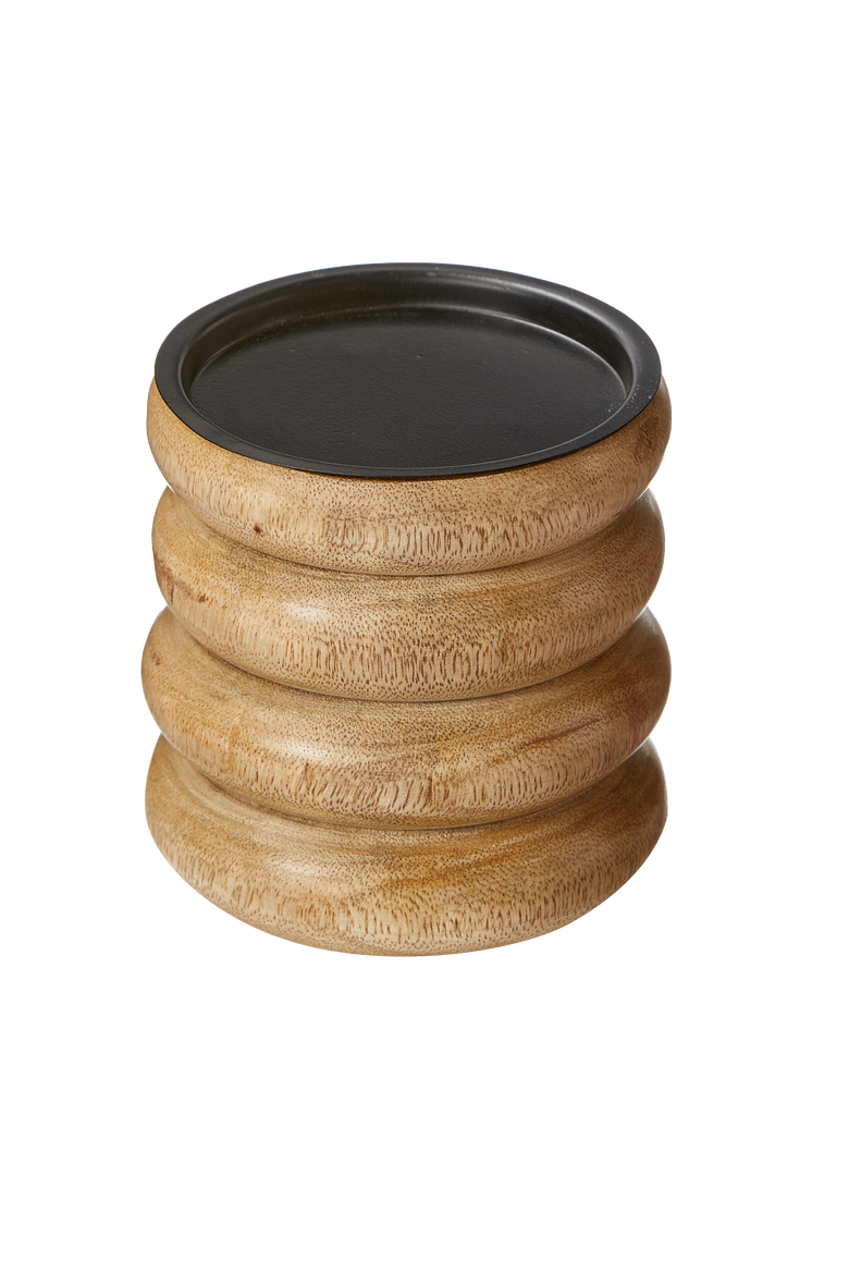 Newport Pillar Holder Sm Natural Mango Wood Everyday,Summer, Main, color, BRown