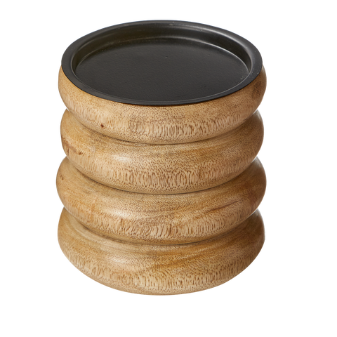 Newport Pillar Holder Sm Natural Mango Wood Everyday,Summer