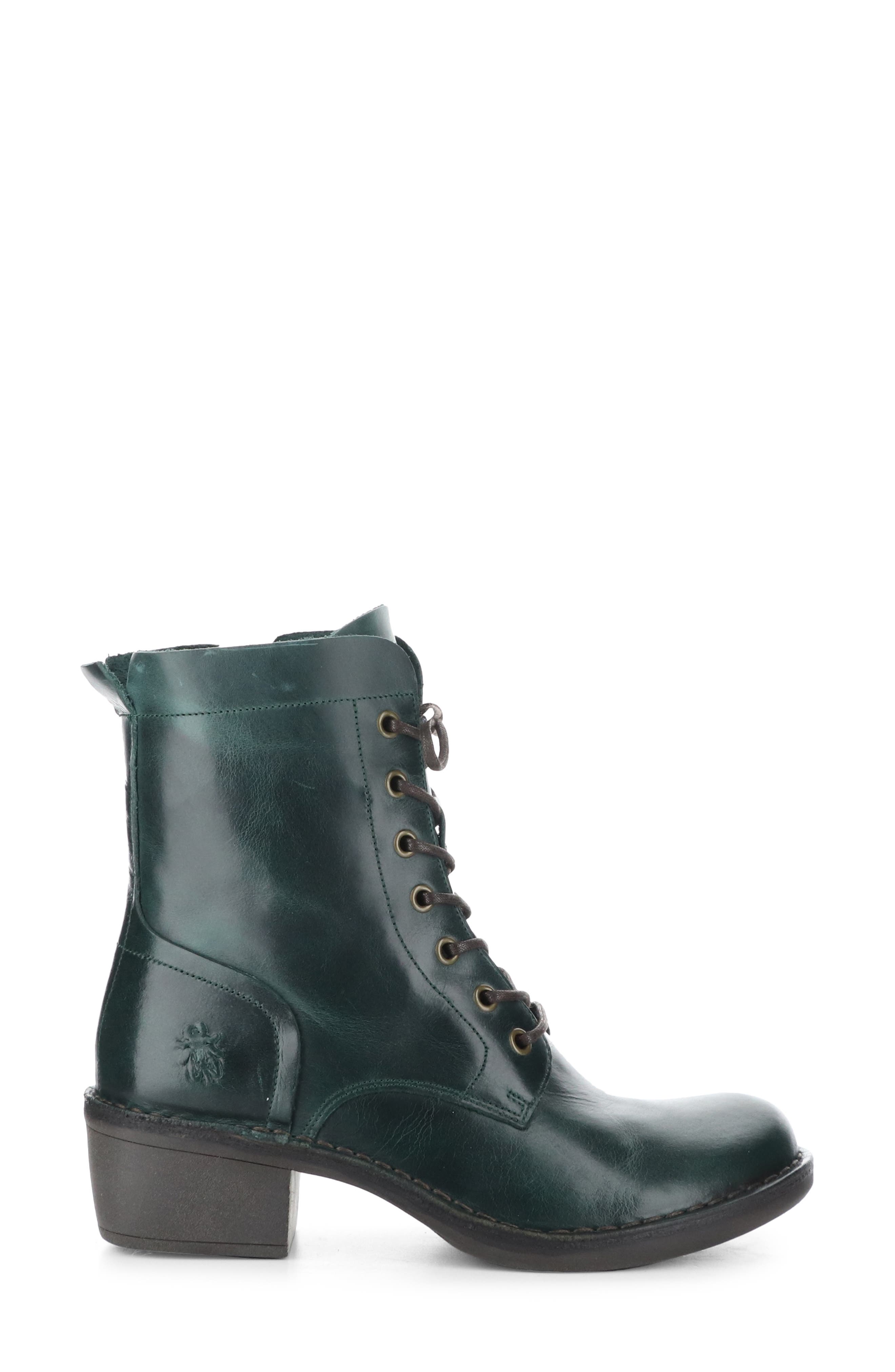 Milu Lace-Up Leather Boot, Alternate, color, PETROL RUG