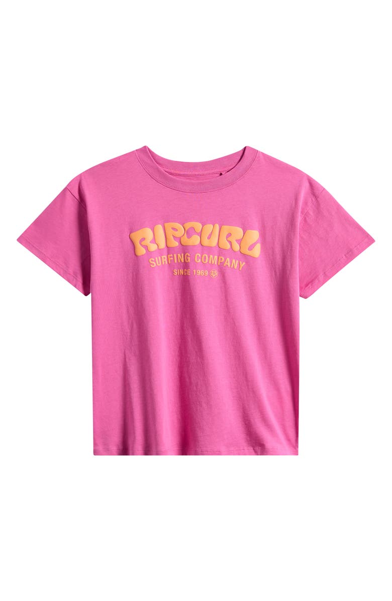 Rip Curl Kids' Surf Puff Logo T-Shirt, Main, color, Super Pink