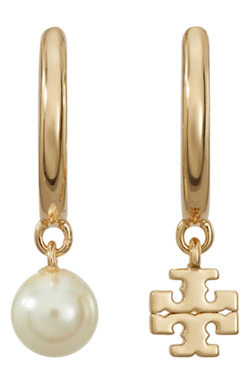 Tory Burch Mismatched Moondance Huggie Earrings In Gold