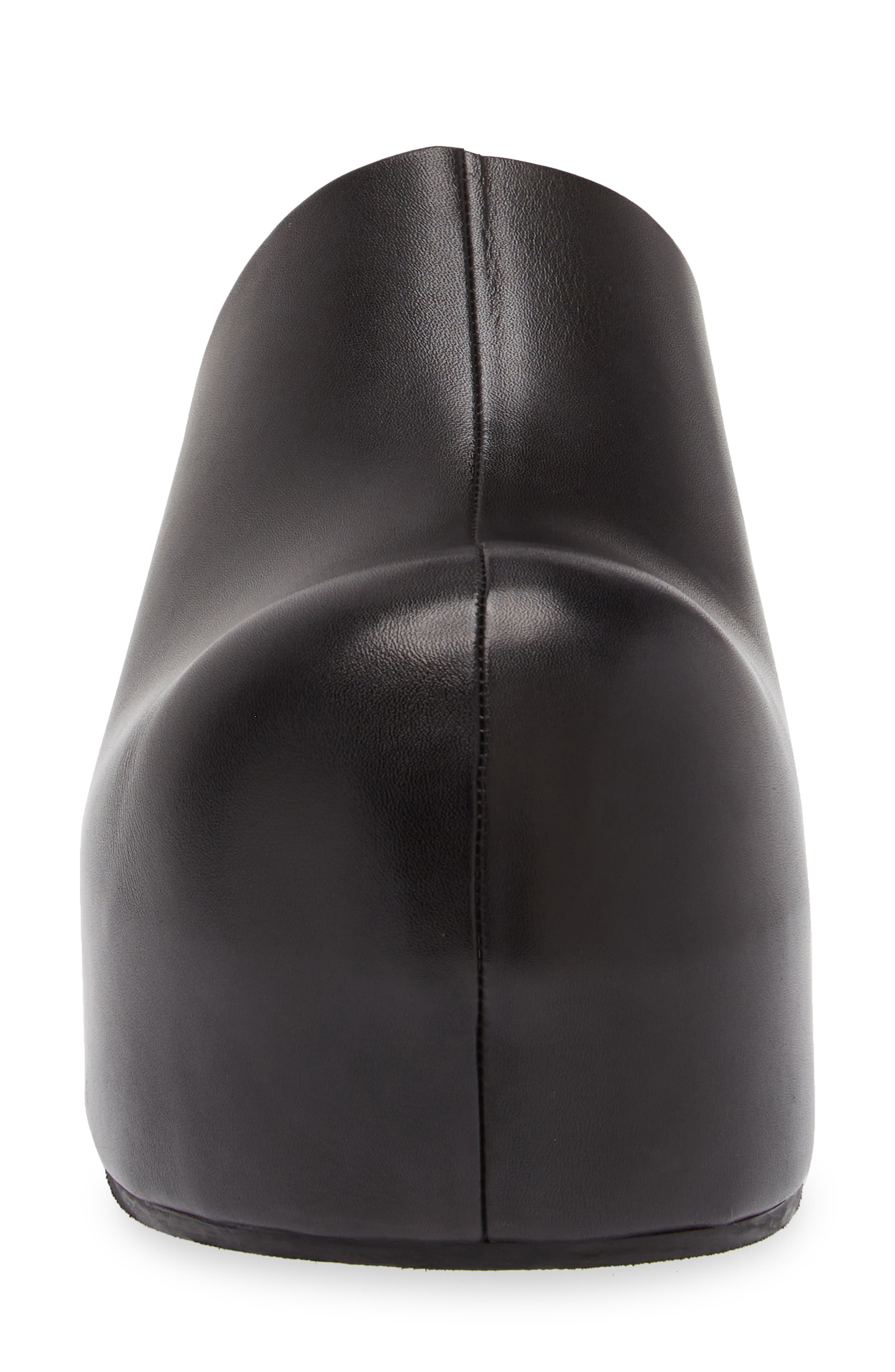 Round Toe Leather Clog, Alternate, color, BLACK