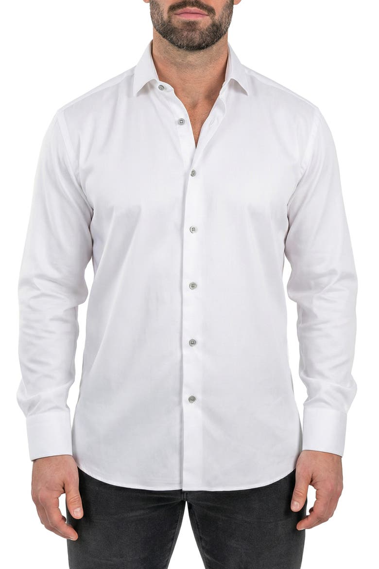 Prince Cotton Dress Shirt, Main, color, WHITE