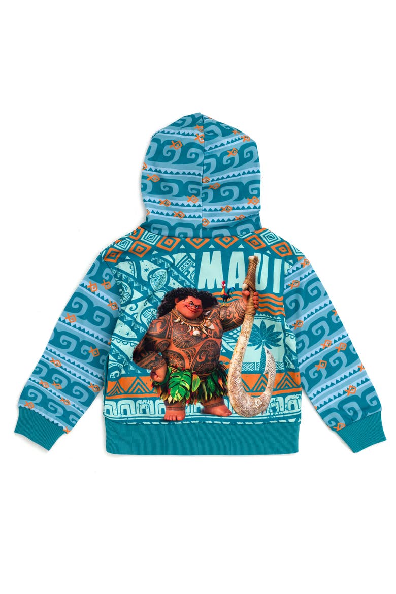 Moana Maui Fleece Hooded Sweatshirt, Alternate, color, Maui Hei Hei Teal