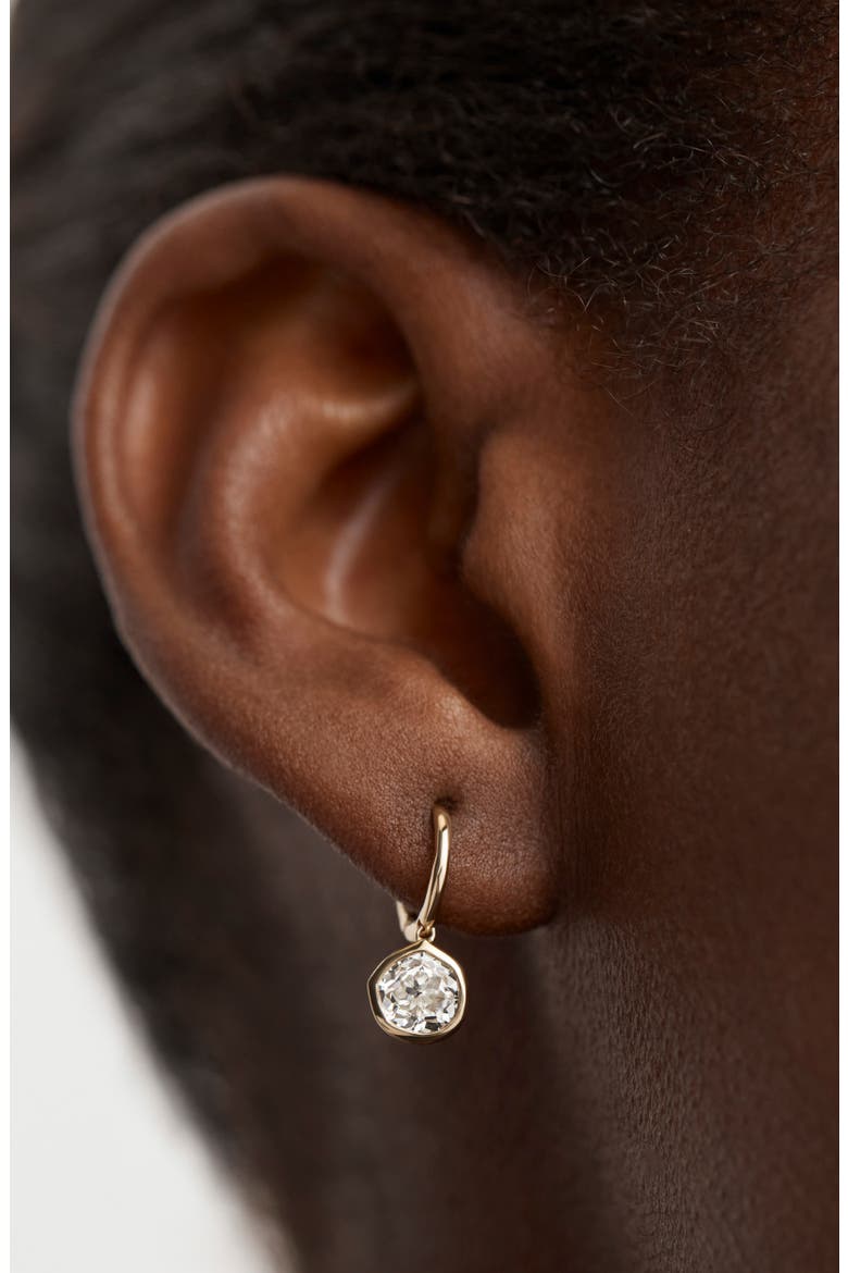 Siren 14k Gold Lab-Grown Diamond Huggie Hoop Earrings, Alternate, color, 14K SOLID GOLD