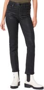 PAIGE Coated High Waist Straight Leg Jeans