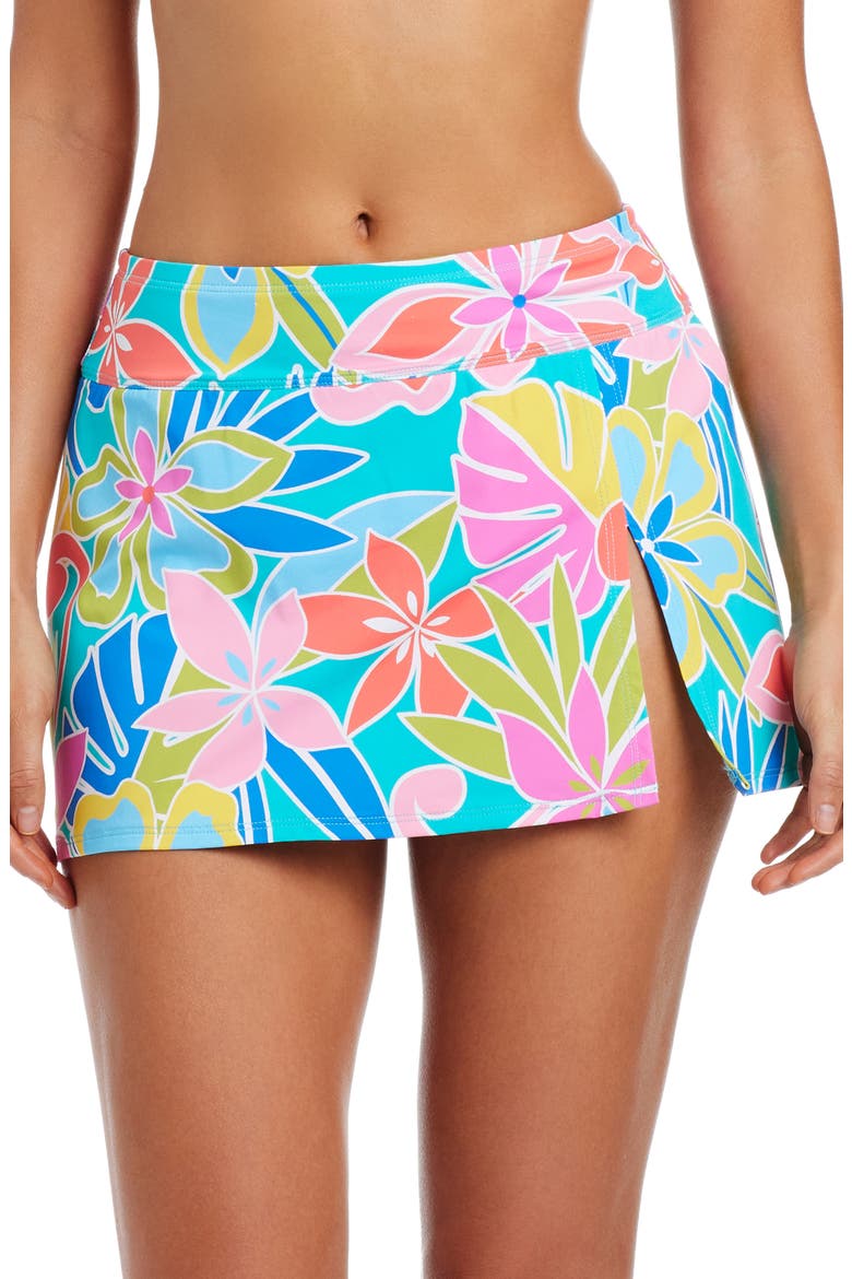 High Waist Skirted Bikini Bottoms, Main, color, AQUA FRESCA