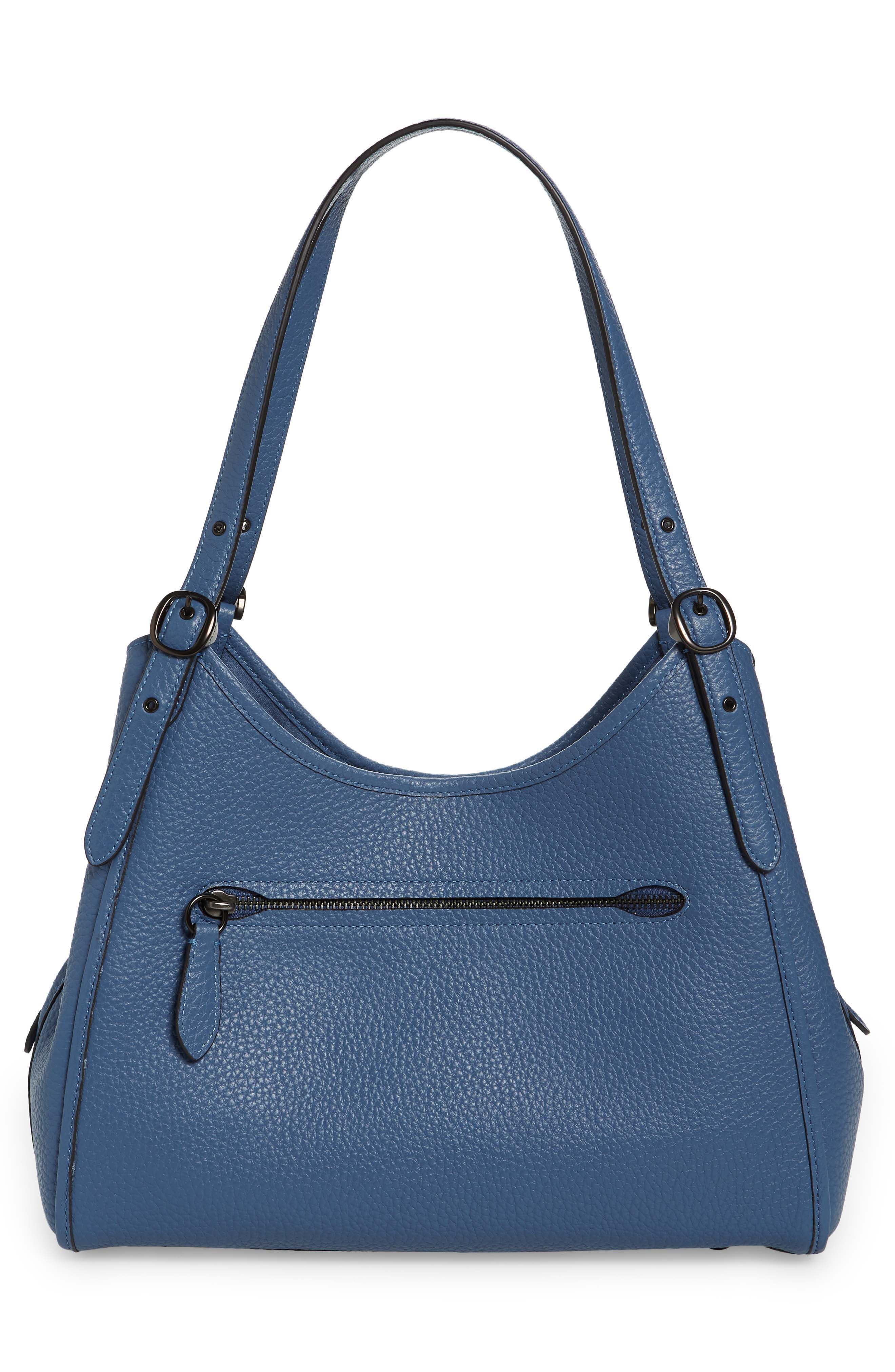 Lori Pebble Leather Shoulder Bag, Alternate, color, WASHED CHAMBRAY